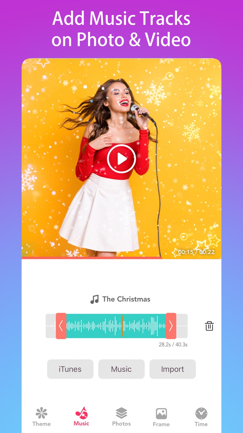 App screenshot — music picker